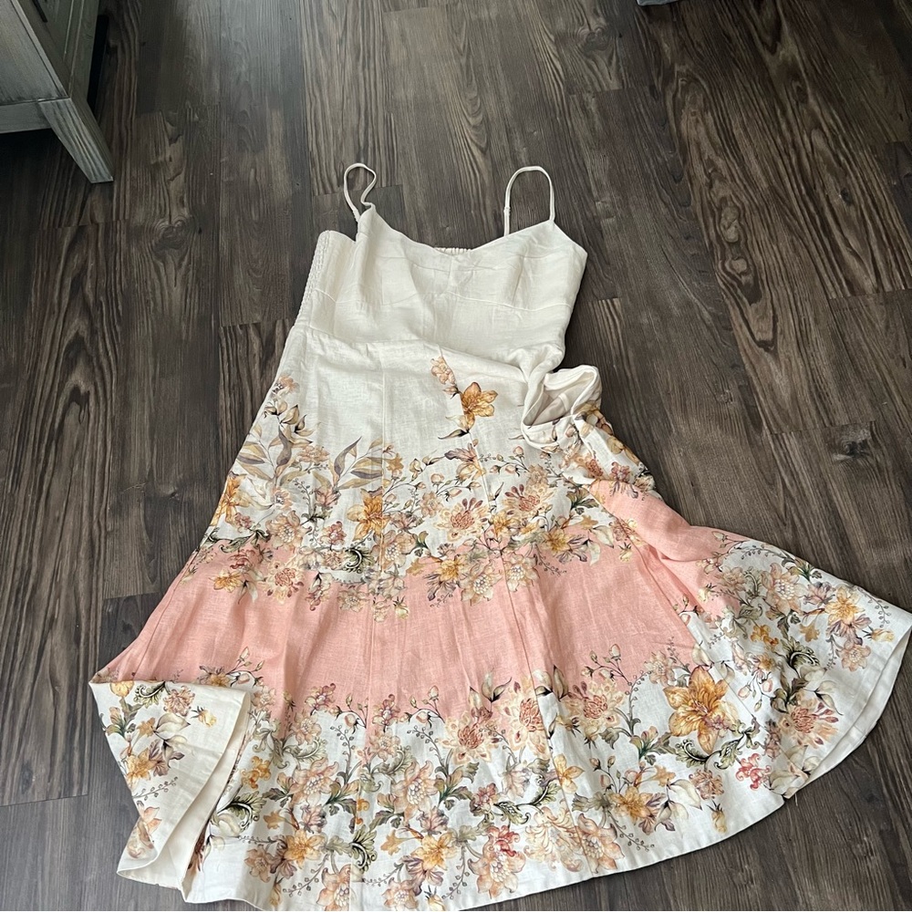 Joie NEW Linen Floral A-line Midi Summer Dress - Picture 7 of 15